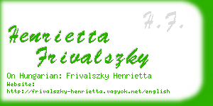 henrietta frivalszky business card